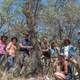 Research group stands by Quercus tardifolia.